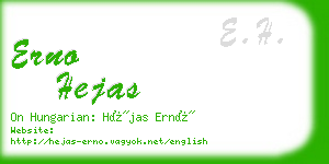 erno hejas business card